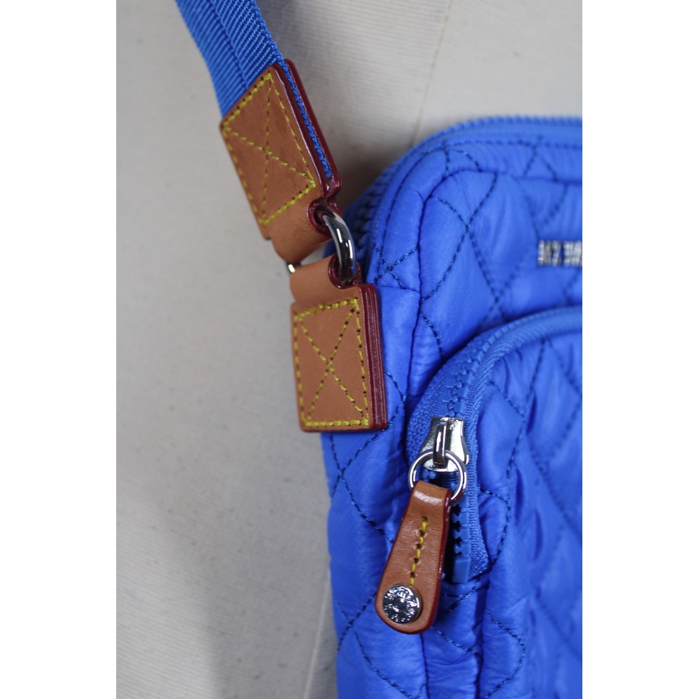 MZ Wallace Small Blue Quilted Nylon Metro Crossbody Bag Purse Adjustable Strap - Picture 4 of 8